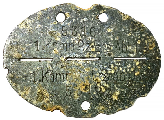 German dogtag 1.Komp.Pz.Ers.Abt 1 / from Stalingrad