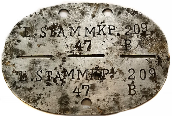 German dogtag E.STAMMKP.209 / from Stalingrad