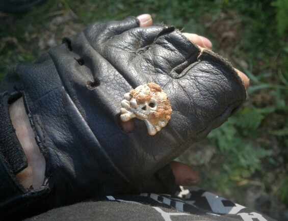 Panzer collar tab skull / from Königsberg