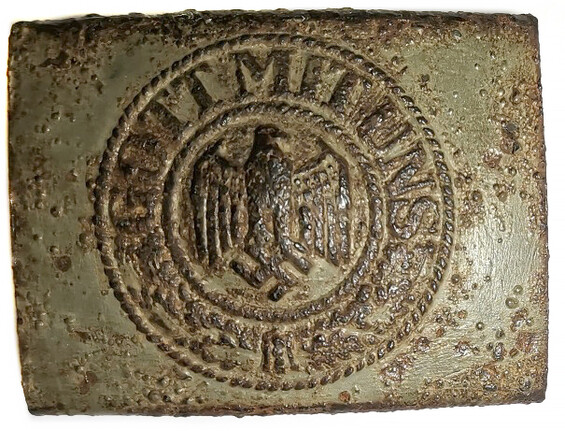 Iron Wehrmacht belt buckle "Gott mit Uns" / from Stalingrad