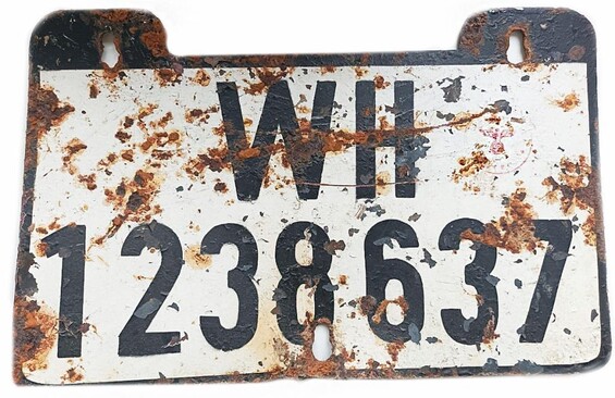 Wehrmacht registration plate / from Stalingrad