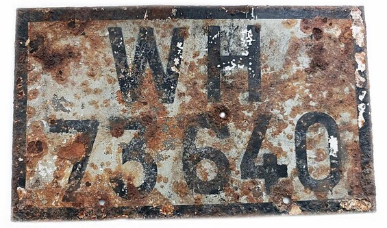 Wehrmacht registration plate / from Stalingrad