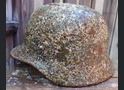 Winter camo German helmet M40 / from Pskov