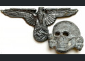Waffen SS collar tab skull + visor hat eagle