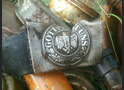 Damaged Wehrmacht belt buckle "Gott mit Uns" / from Leningrad