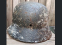 Winter camo German helmet M40 / from Stalingrad