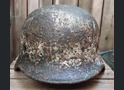 Winter camo German helmet M40 / from Stalingrad