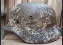 Winter camo German helmet M40 / from Stalingrad