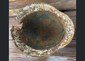 Winter camo German helmet M40 / from Stalingrad