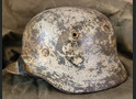 Wehrmacht winter camo helmet M40 / from Rzhev