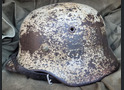 Wehrmacht winter camo helmet M40 / from Northern Karelia