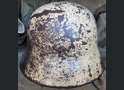 Wehrmacht winter camo helmet M40 / from Northern Karelia