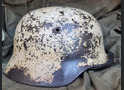 Wehrmacht winter camo helmet M40 / from Northern Karelia