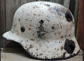 Winter camo Wehrmacht helmet M35 / from Leningrad