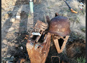 Wehrmacht helmet M35 / from Stalingrad