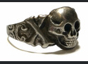 German silver skull ring / from Konigsberg