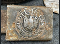 Wehrmacht belt with buckle "Gott mit Uns" + dogatag Nachsch.Ers.Komp.8