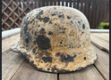 Winter camo German helmet M35 / from Konigsberg