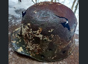 Winter camo Wehrmacht helmet M17 / from Smolensk