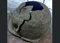Winter camo Soviet helmet SSh39 / from Karelia