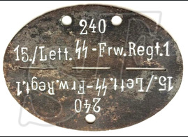 Dog tag 15.lett.ss-Frw.Regt.1 (Latvian Legion)
