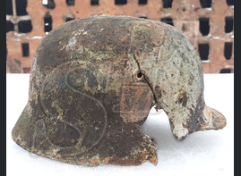 German helmet М40, Waffen SS / from Leningrad