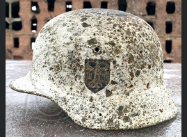 Winter camo helmet M40, Wehrmacht / from Stalingrad