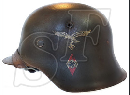Helmet M42 of Hitler Youth Flak Helper's / Restoration