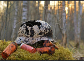 Winter camo helmet M40 / from Demyansk pocket