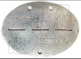 Dogtag 5.NACHR.ERS.ABT.6 / from Stalingrad