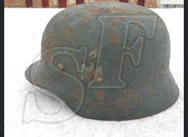 German steel helmet M40 from village of Novaya Nadezhda (eng - New Hope)