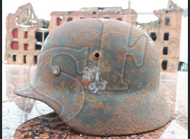 German helmet M40 from village of Peskovatka