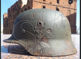 German helmet M40 from village Ezhovka (Stalingrad region)