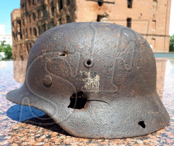 German helmet М40 from airfield Gumrak (Stalingrad region)