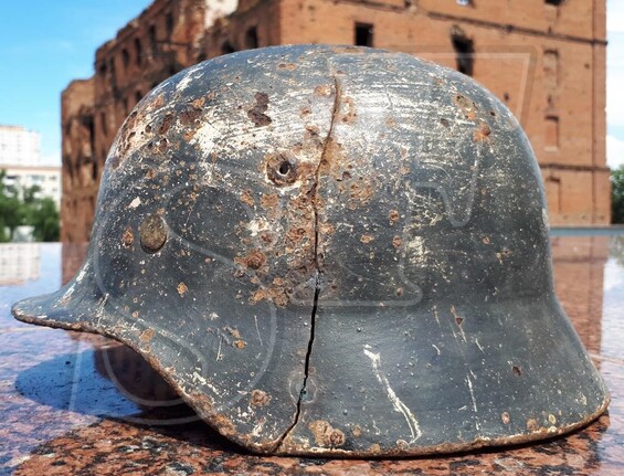 German helmet М35 from Stalingrad region