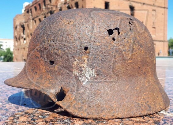 German helmet М40 from village Rossoshka (Stalingrad region)