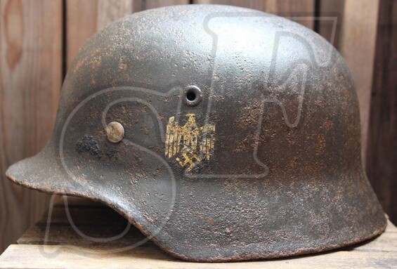 German helmet M40 from Stalingrad region