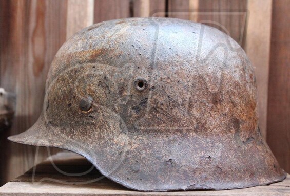German helmet M42 from Leningrad region