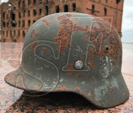 German helmet M35 from village Trehostrovskaya (Stalingrad region)