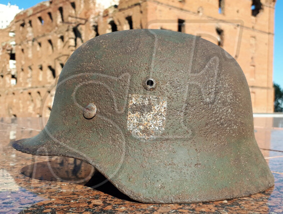 German helmet M35 from village Trehostrovskaya