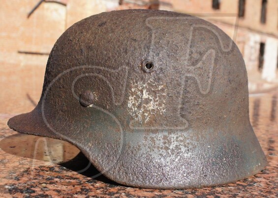 German helmet M40 from village of Novoalekseevskaya