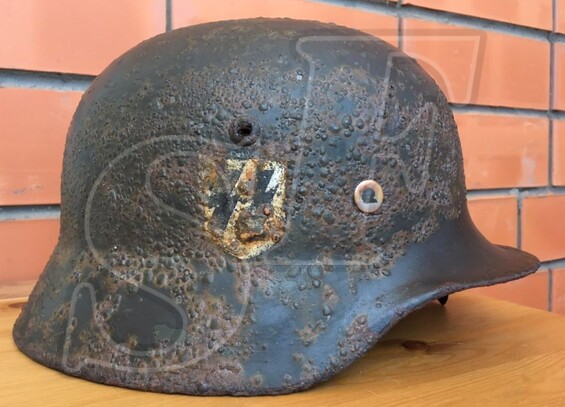 German helmet M35 Waffen SS from Karelia