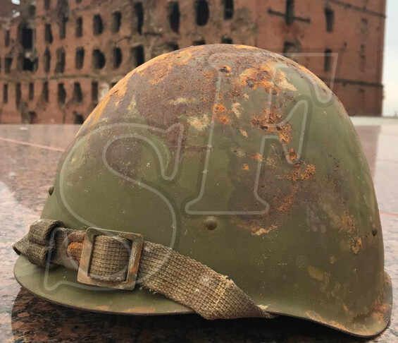 Soviet helmet SSh-40 from Krasny Oktyabr (Stalingrad steel plant)