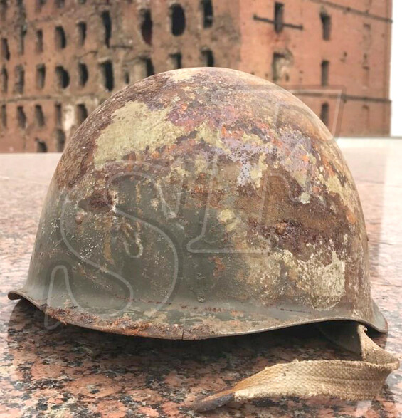 Soviet helmet SSh-40 from Krasny Oktyabr (Stalingrad steel plant)