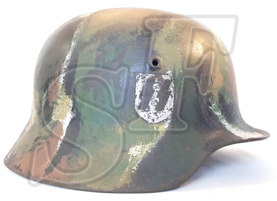 German helmet of Waffen SS/ Restoration