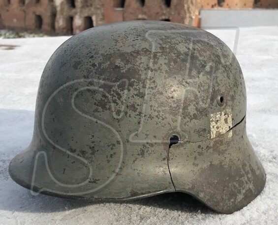 German helmet M35 "Double decal" / from Stalingrad