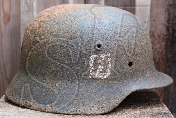 Helmet of Waffen SS, M40 ET64 / from Leningrad