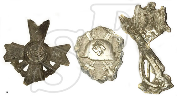 War Merit Cross + Infantry Assault Badge + Wound Badge