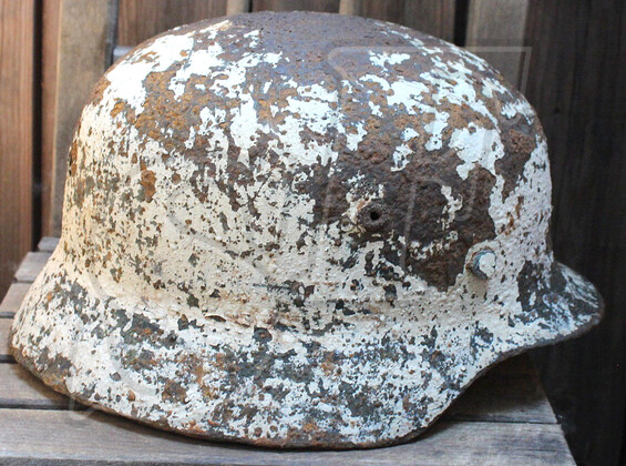 Winter camo helmet M35 / from Velikiye Luki