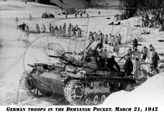 German troops in the Demyansk Pocket. March 21, 1942.